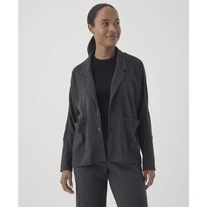 Pact Organic Cotton Women's Airplane Relaxed Blazer in Charcoal - Size XXXL